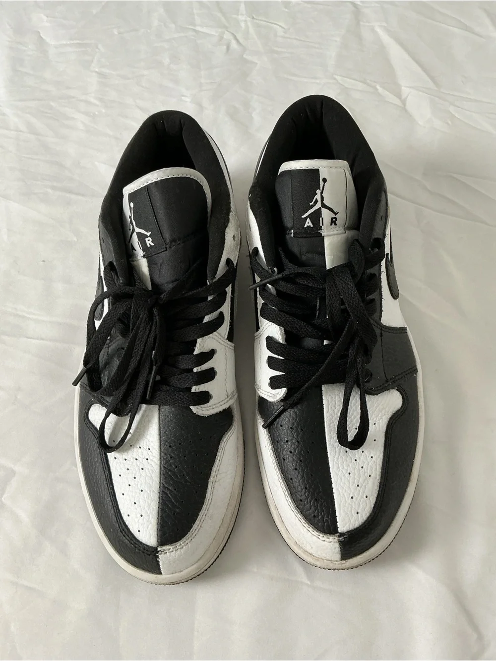 Nike Air Jordan 1 Low SE Homage Split Black White Sneakers Men's 10